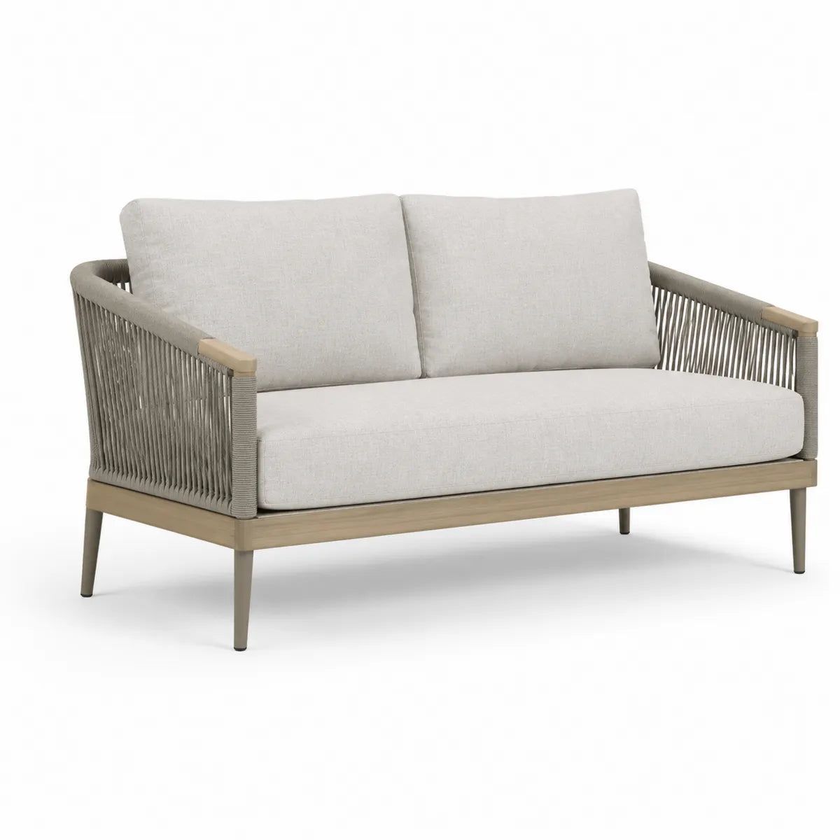 Sofa dwuosobowa z drewna akacjowego i lin z poliestru 140x75x85 cm