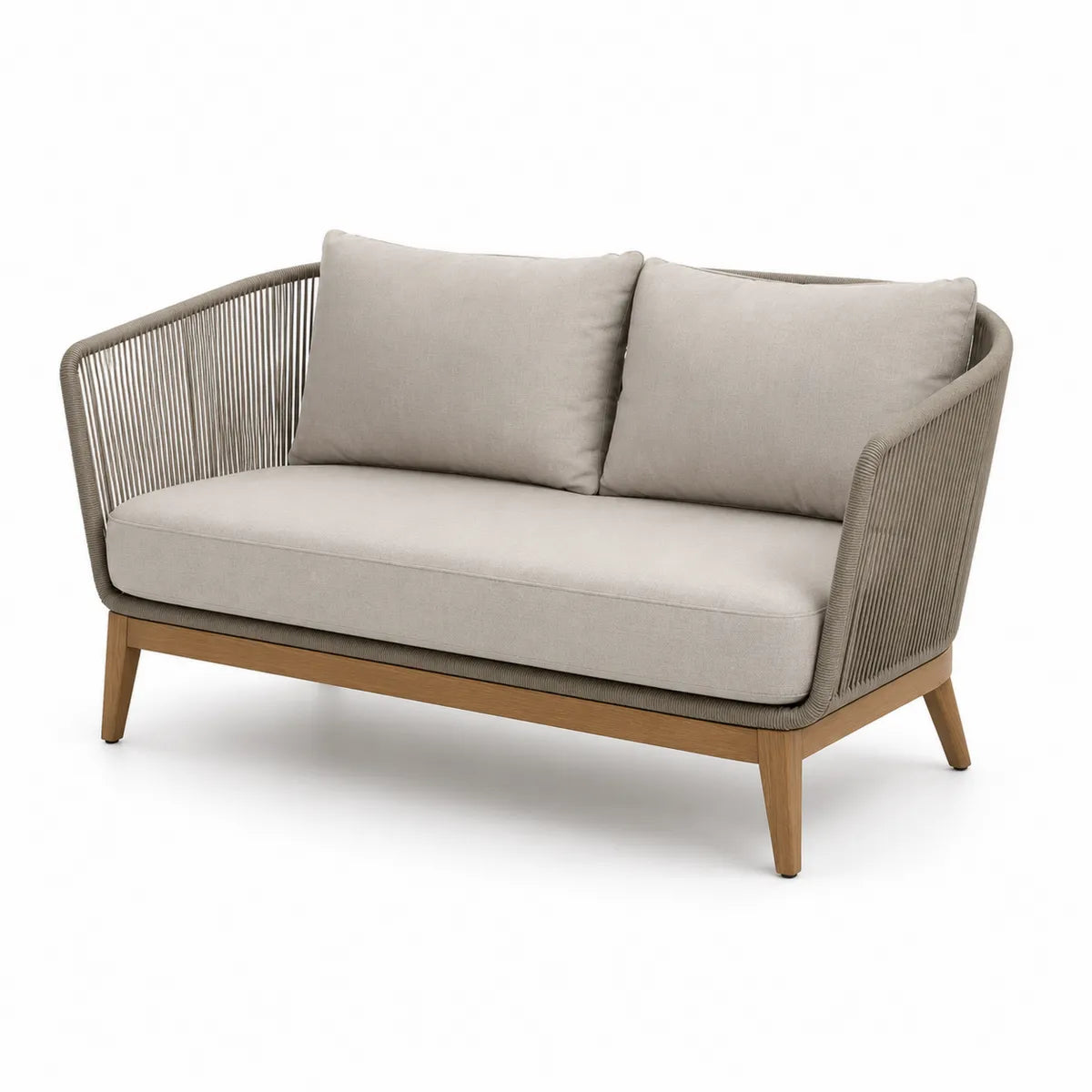 Sofa ogrodowa z liny polipropylenowej i drewnianą ramą 150x75x80 cm