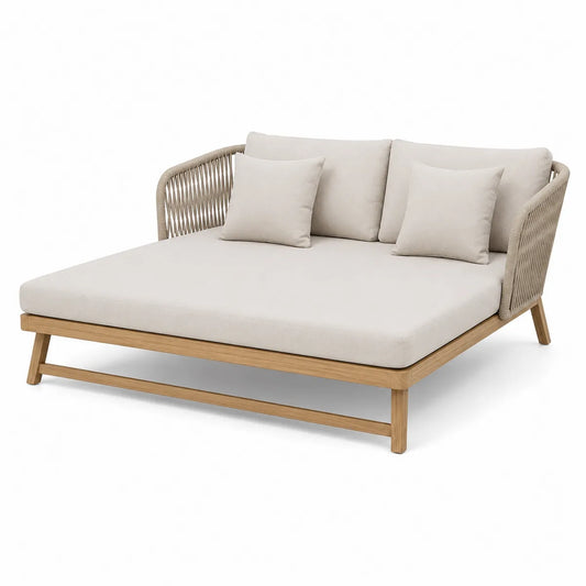 Drewniana sofa z poduszkami 200x160x70 cm